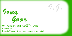 irma goor business card